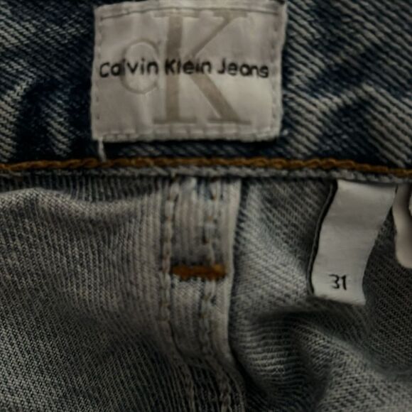 90s CK Calvin Klein Vintage Y2K Denim Jeans Light Blue Wash Mens Easy Fit 31 - Picture 11 of 14